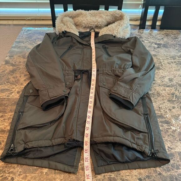 ATMOSPHERE Jacket SIZE 8 FAUX FUR HOOD PADDED LIGHT PARKA - Picture 4 of 11